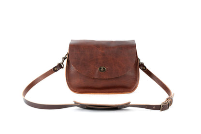 VIVIAN SATCHEL LEATHER CROSSBODY - WHISKY BISON