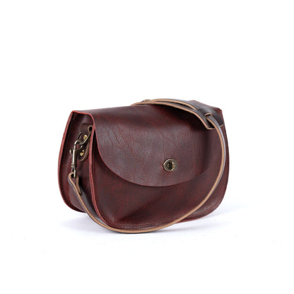 VIVIAN SATCHEL LEATHER CROSSBODY - WINE BISON - IN STOCK