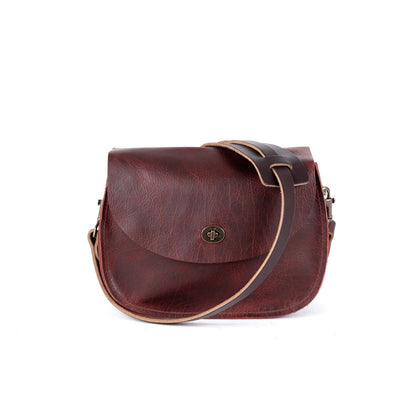 VIVIAN SATCHEL LEATHER CROSSBODY - WINE BISON - IN STOCK