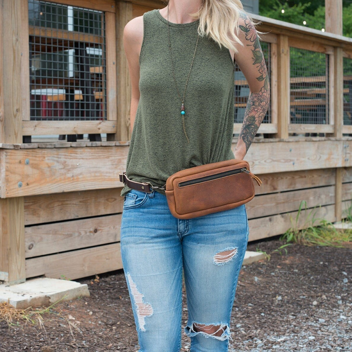 LEATHER FANNY PACK / LEATHER WAIST BAG - VIOLET