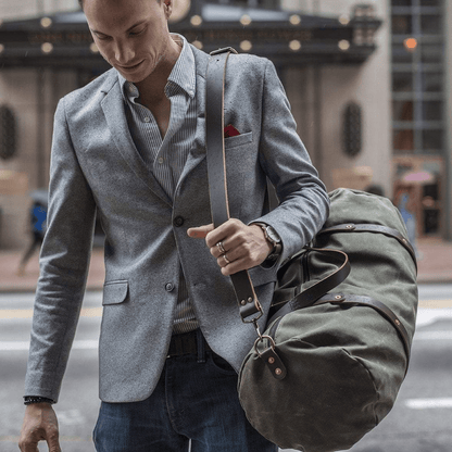 WILLIAM WAXED CANVAS DUFFLE BAG