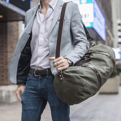 WILLIAM WAXED CANVAS DUFFLE BAG