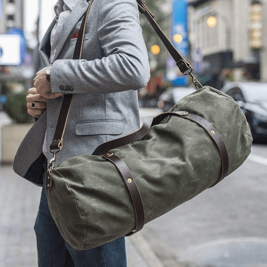 WILLIAM WAXED CANVAS DUFFLE BAG