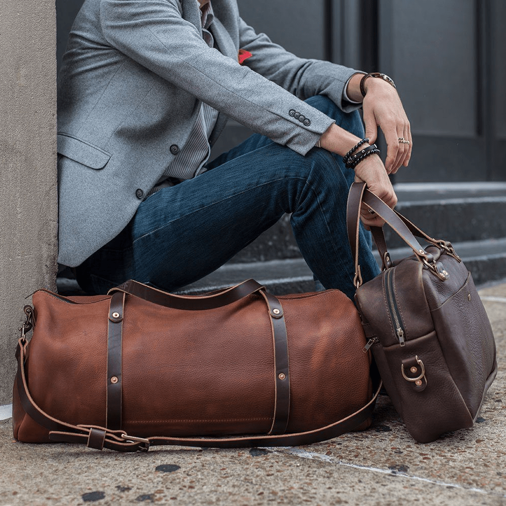 WILLIAM LEATHER ZIPPERED DUFFLE BAG | MADE IN USA