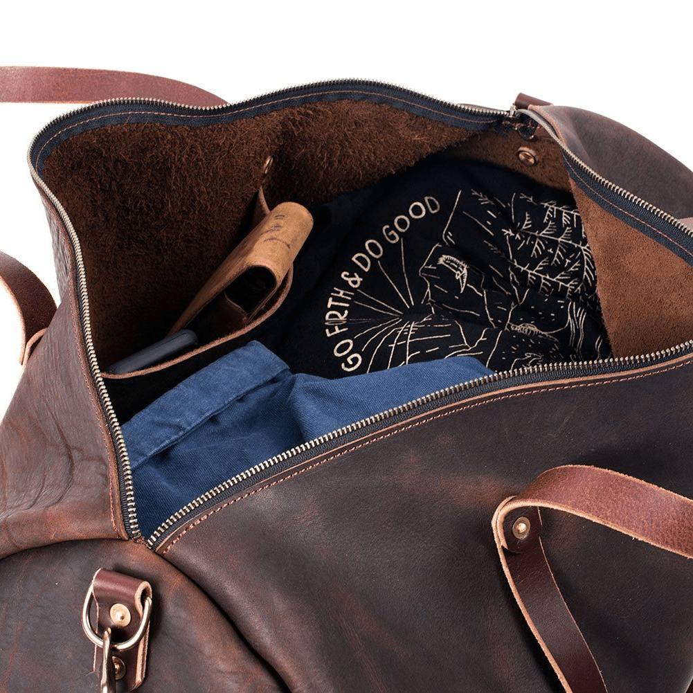 WILLIAM LEATHER ZIPPERED DUFFLE BAG | MADE IN USA