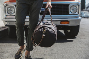 WILLIAM LEATHER DUFFLE BAG - CHERRY BISON
