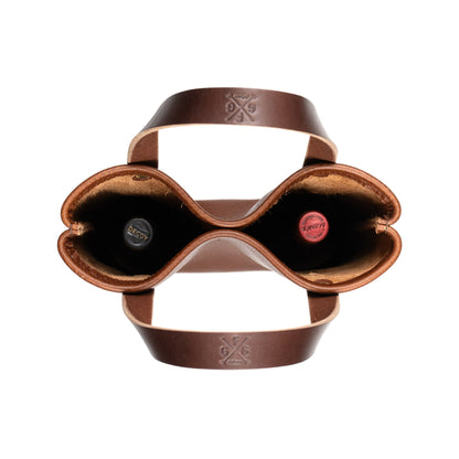 LEATHER 2 BOTTLE WINE CARRIER TOTE