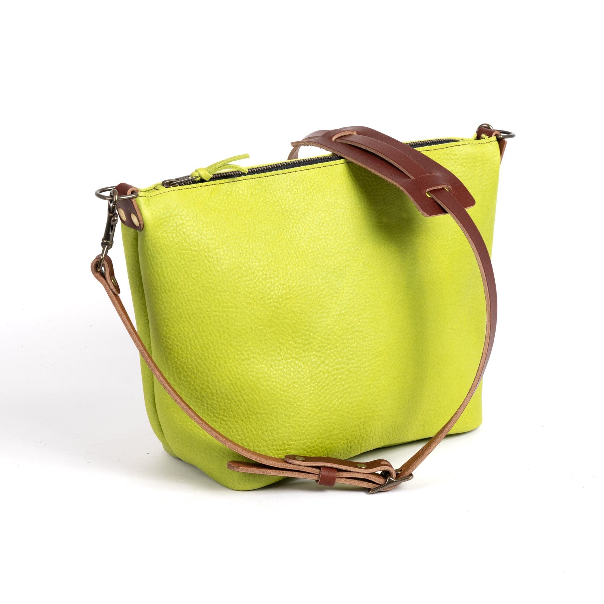 ZIP TOP LEATHER BUCKET BAG - LARGE – Go Forth Goods ®