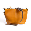 ZIP TOP LEATHER BUCKET BAG - MUSTARD YELLOW - IN STOCK