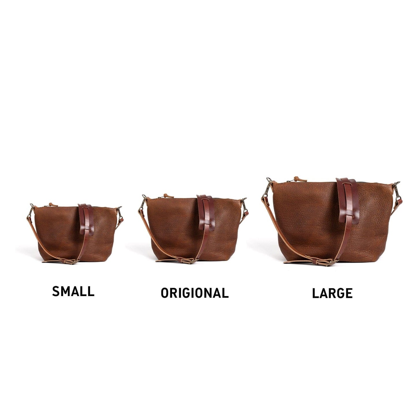 ZIP TOP LEATHER BUCKET BAG - SMALL - PRE ORDER