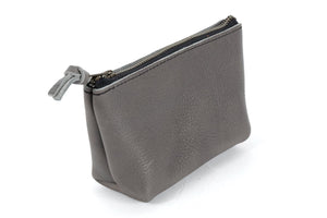 LEATHER ZIPPERED POUCH WITH GUSSET - LARGE