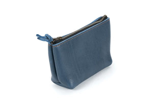 LEATHER ZIPPERED POUCH WITH GUSSET - MEDIUM