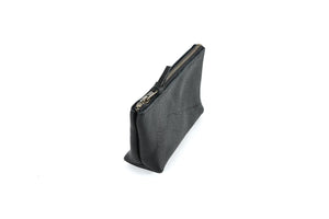 LEATHER ZIPPERED POUCH WITH GUSSET - SMALL