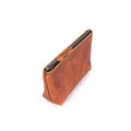 LEATHER ZIPPERED POUCH WITH GUSSET - SMALL