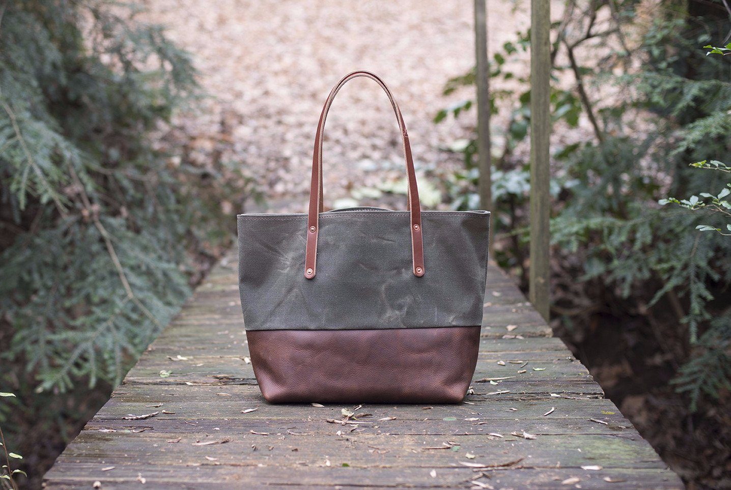 Large Waxed Canvas Tote Bag