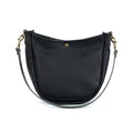 CELESTE LEATHER HOBO BAG - BLACK
