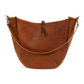 CELESTE LEATHER HOBO BAG - LARGE - SADDLE