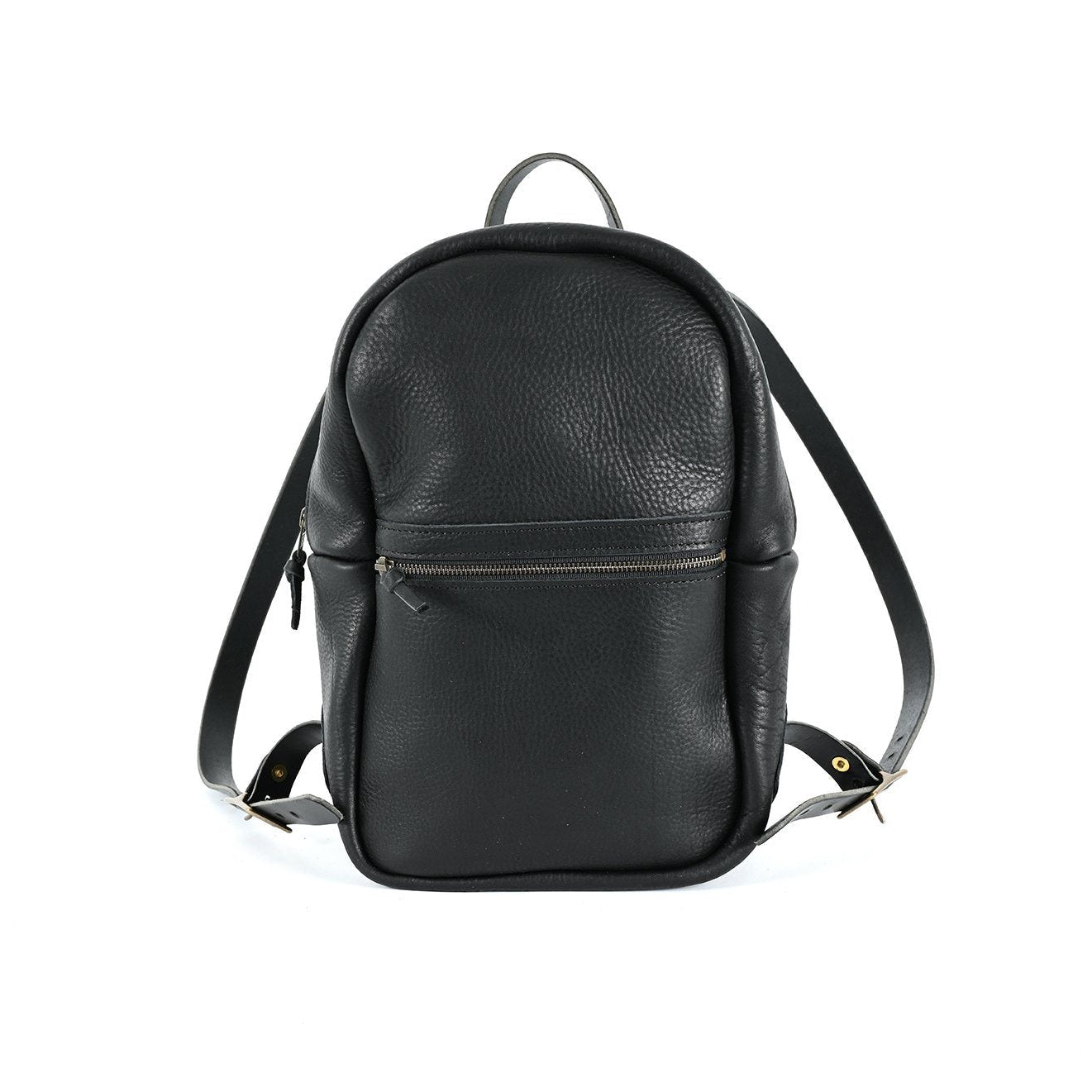 CLASSIC ZIPPERED LEATHER BACKPACK - MEDIUM