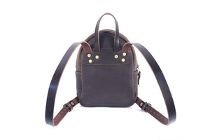 CLASSIC ZIPPERED SMALL LEATHER BACKPACK PURSE (RTS)