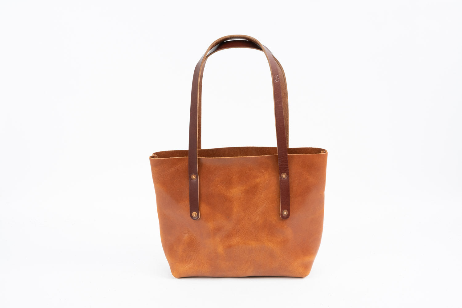 AVERY LEATHER TOTE BAG - SMALL CARAMEL (RTS)