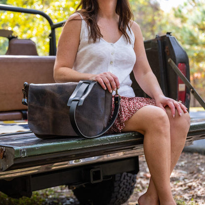 KINDLE LEATHER SATCHEL - CHARCOAL BISON