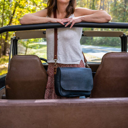 KINDLE LEATHER SATCHEL - INDIGO BISON