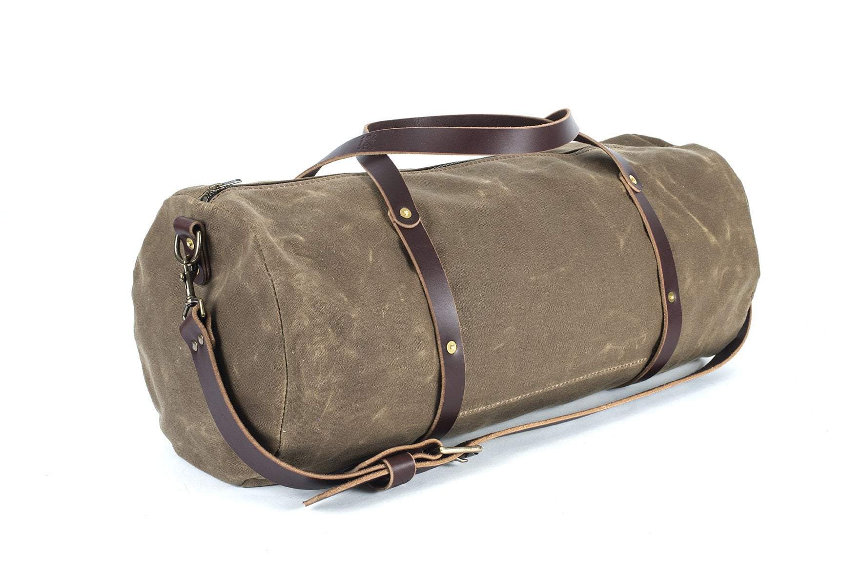 Waxed canvas leather duffle bag Clearance