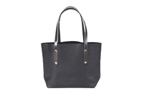 leather tote bag, full grain leather bag - black color - Avery Tote