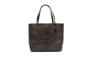 AVERY LEATHER TOTE BAG - LARGE - CHARCOAL BISON