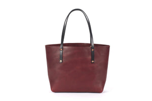 leather tote bag, full grain leather bag - oxblood color - Avery Tote