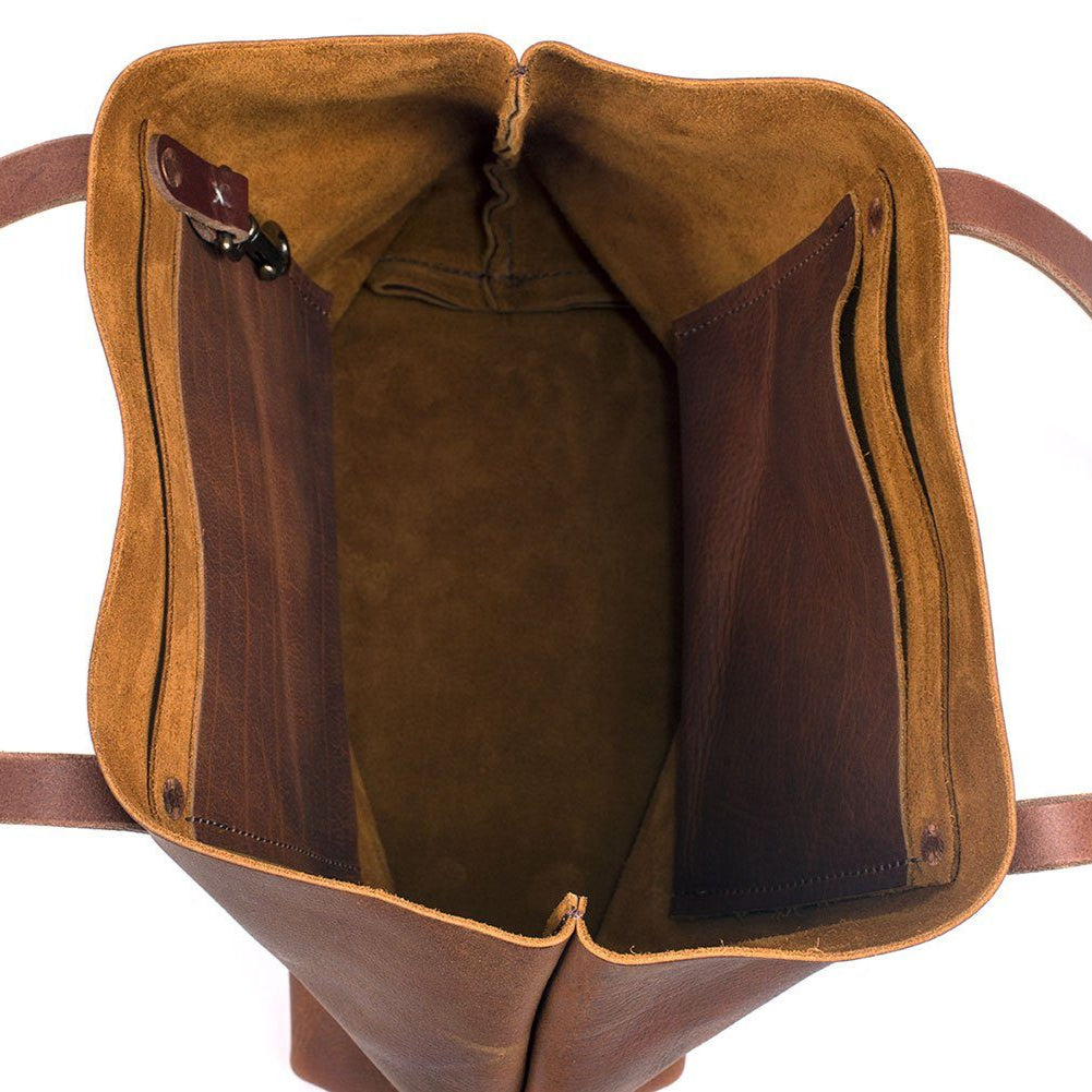 brown leather tote backpack Go Forth Goods Avery Leather Tote Bag - Medium