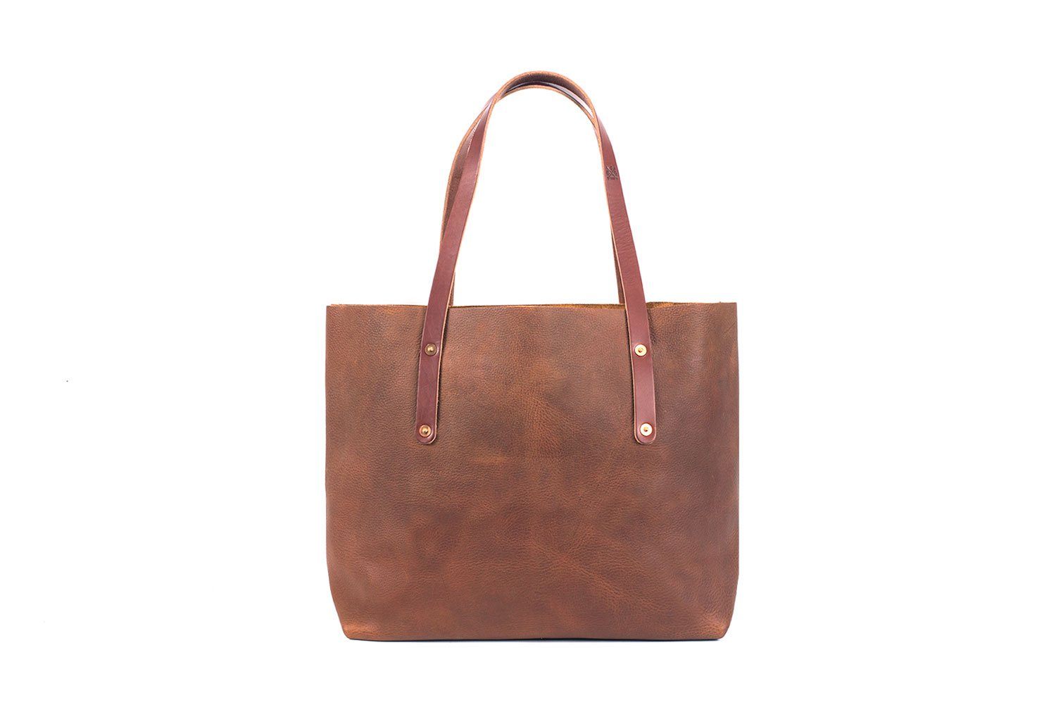 Go Forth Goods Avery Leather Tote Bag - Large - Saddle