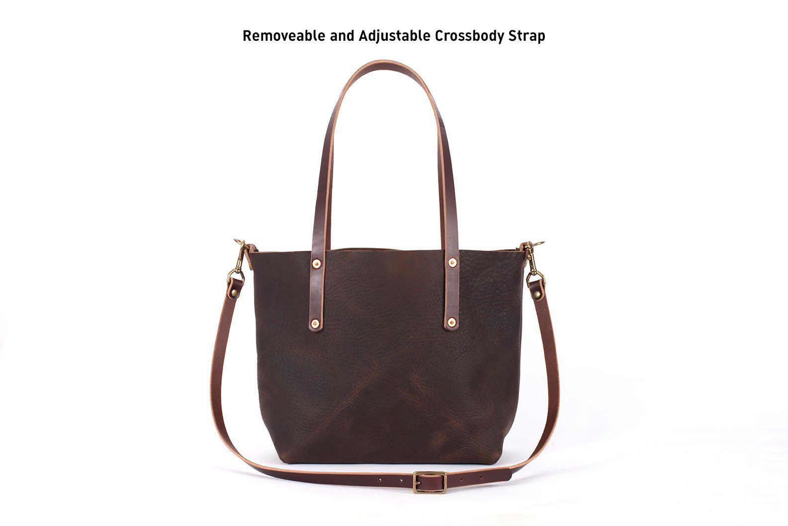 Go Forth Goods Avery Leather Tote Bag - Medium - Saddle