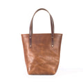 AVERY LEATHER TOTE BAG - SLIM LARGE - CARAMEL