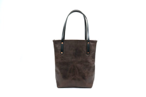 AVERY LEATHER TOTE BAG - SLIM LARGE - CHARCOAL BISON