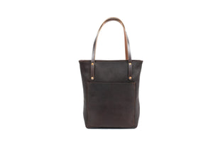 AVERY LEATHER TOTE BAG WITH ZIPPER - SLIM LARGE DELUXE (RTS)