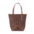 AVERY LEATHER TOTE BAG - SLIM LARGE - WINE BISON