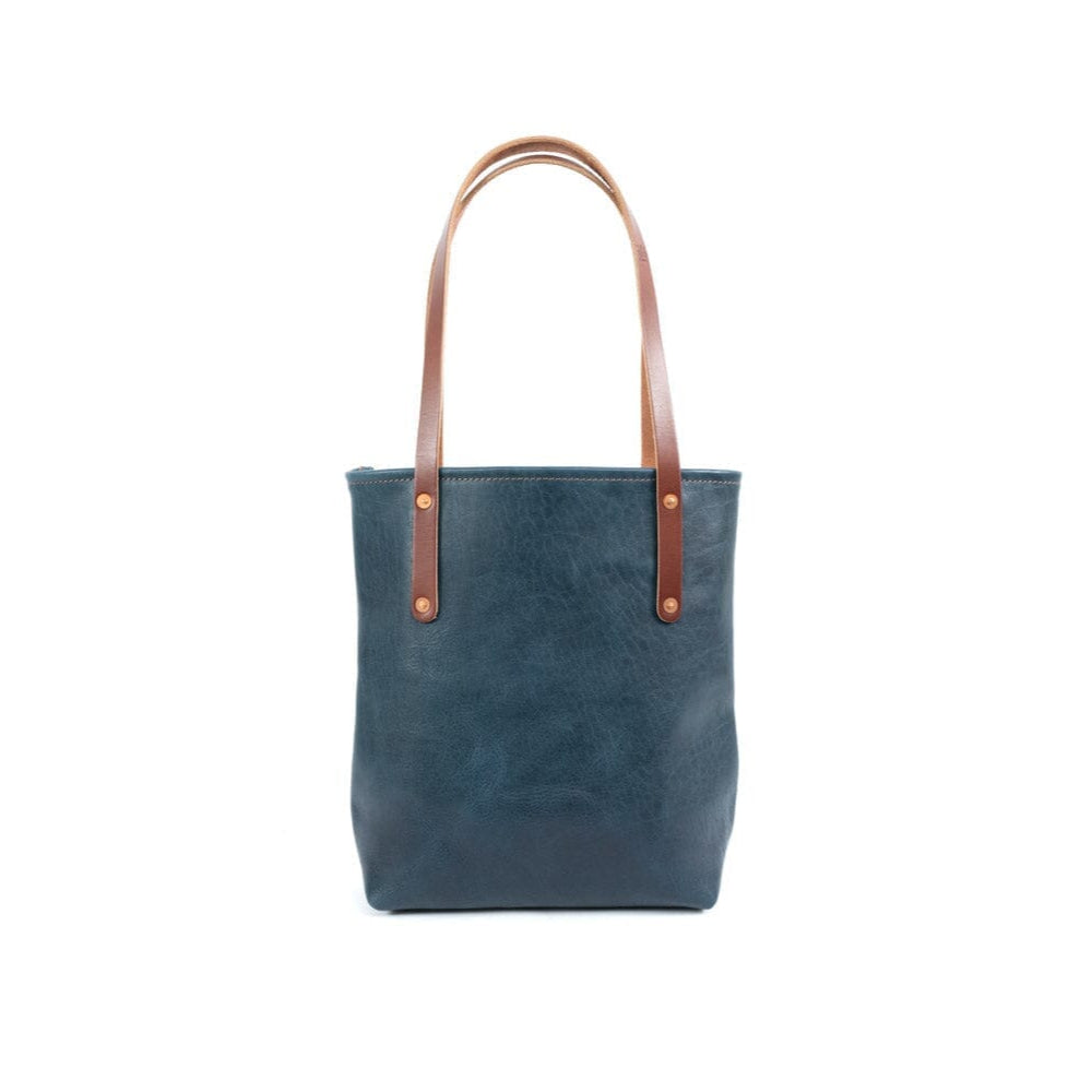 AVERY LEATHER TOTE BAG - SLIM MEDIUM - INDIGO BISON
