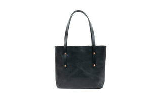 AVERY LEATHER TOTE BAG - SMALL - BLACK BISON