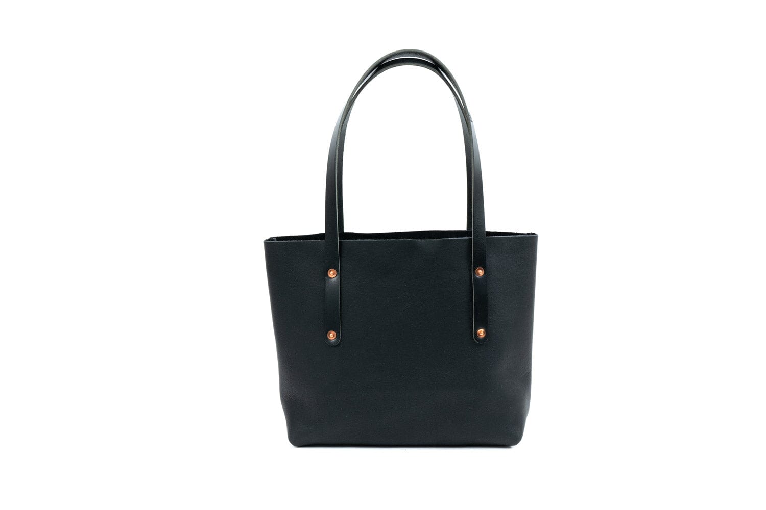AVERY LEATHER TOTE BAG - SMALL - BLACK