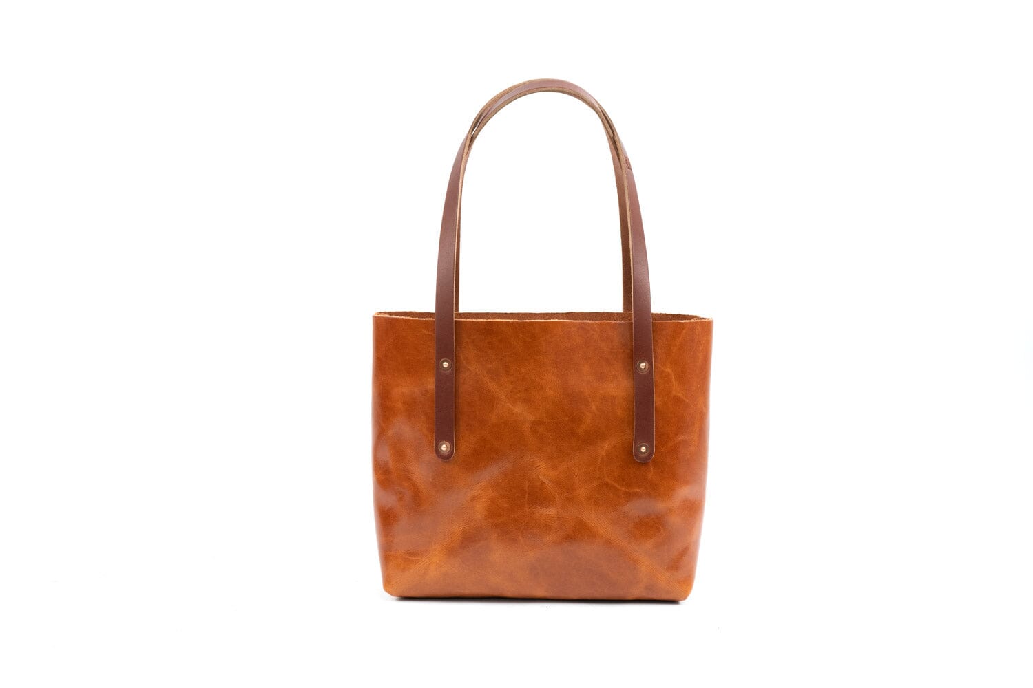 AVERY LEATHER TOTE BAG - SMALL - CARAMEL