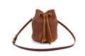 LEATHER BUCKET BAG - LARGE - JADE BISON