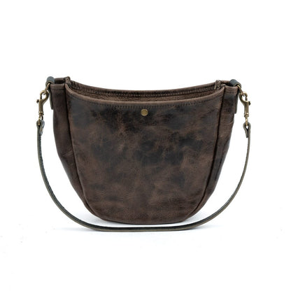 CELESTE LEATHER HOBO BAG - CHARCOAL BISON