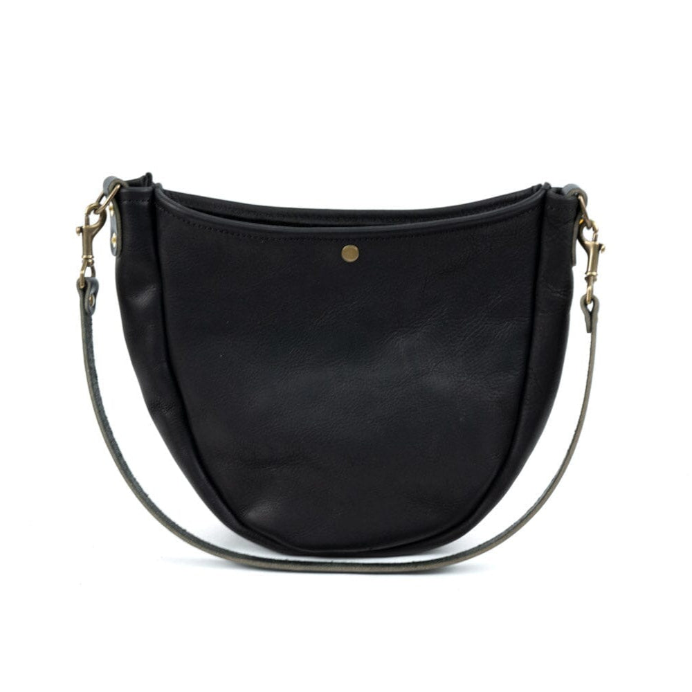 CELESTE LEATHER HOBO BAG - BLACK BISON