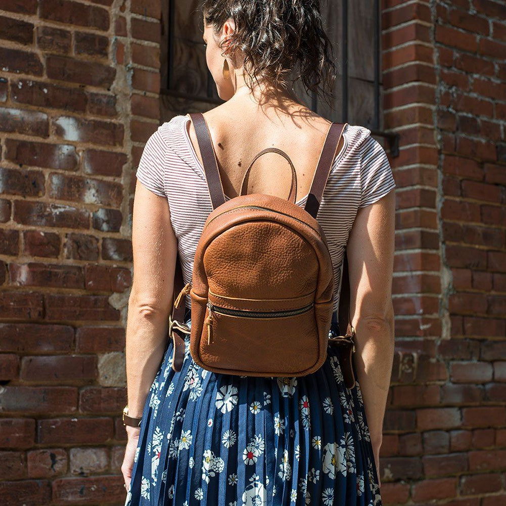 CLASSIC ZIPPERED SMALL LEATHER BACKPACK PURSE - IN STOCK