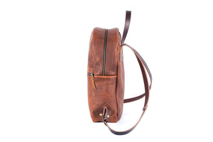 CLASSIC ZIPPERED LEATHER BACKPACK (RTS)