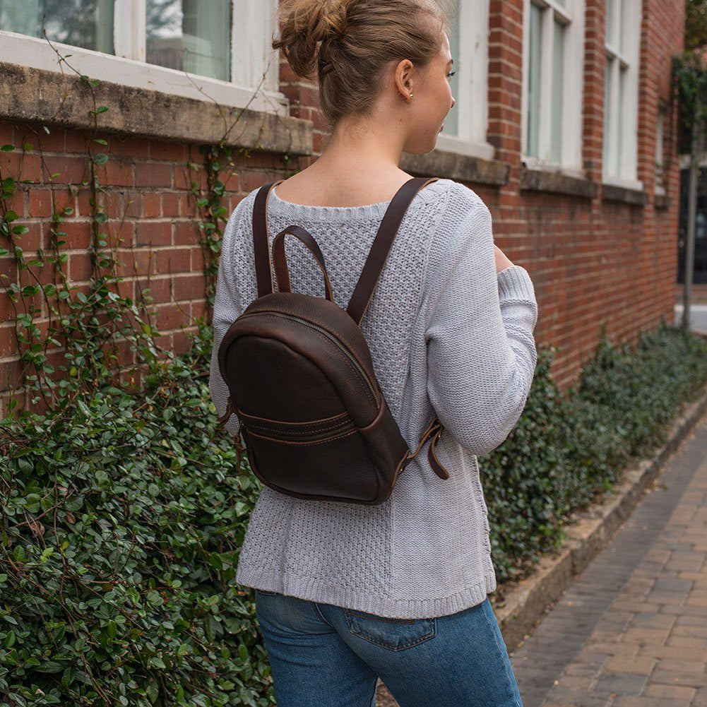 CLASSIC ZIPPERED SMALL LEATHER BACKPACK PURSE - IN STOCK