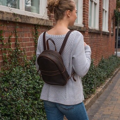 CLASSIC ZIPPERED SMALL LEATHER BACKPACK PURSE - IN STOCK