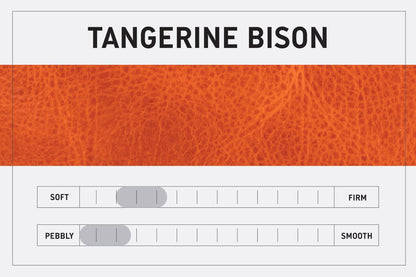 LEATHER BUCKET BAG - SMALL - TANGERINE BISON