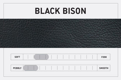 LEATHER BUCKET BAG - LARGE - BLACK BISON